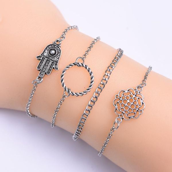 personalized popular hollow circle pattern suit bracelet simple hand palm four-piece hand ornament bracelets for women, Black
personalized popular hollow circle pattern suit bracelet simple hand palm four-piece hand ornament bracelets for women, Black