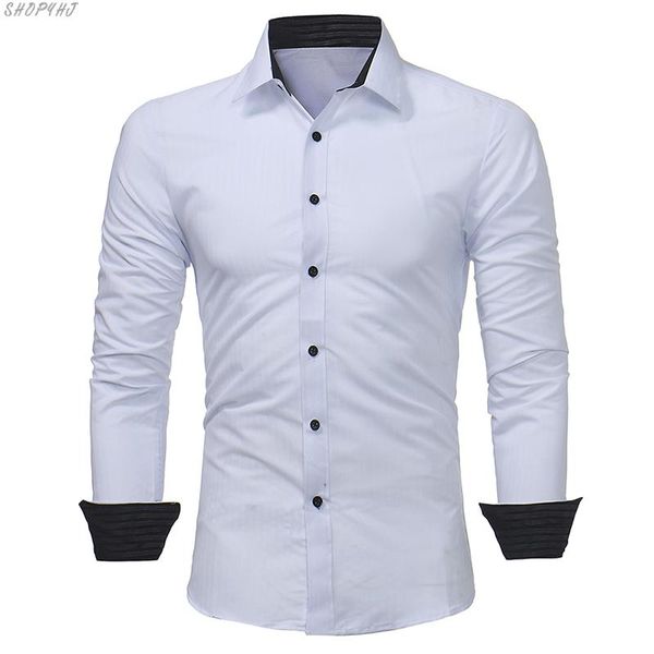 men's dress shirts brand business men slim fit shirt male jindian long sleeves casual stripe spring, White;black
men's dress shirts brand business men slim fit shirt male jindian long sleeves casual stripe spring, White;black