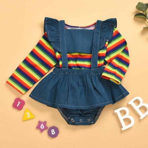 new arrivals spring children's clothing set rainbow striped for girls boys cowboy suit roupas infantis clothes sets, White
new arrivals spring children's clothing set rainbow striped for girls boys cowboy suit roupas infantis clothes sets, White