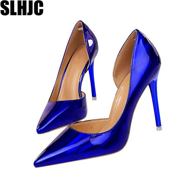 slhjc 2020 spring women patent leather pumps shoes stylish side empty party dress shoes high stiletto heels plus size, Black
slhjc 2020 spring women patent leather pumps shoes stylish side empty party dress shoes high stiletto heels plus size, Black