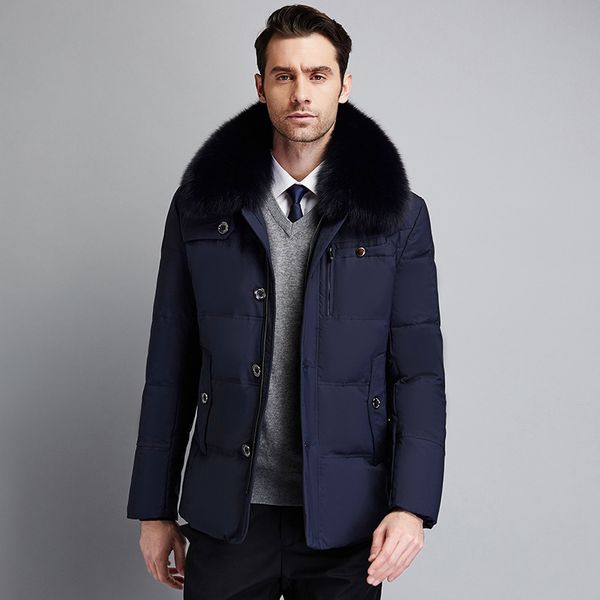 brand men's winter jacket russia long coat hat fur collar thick windproof waterproof 90% white duck down jacket men -25 degree, Black
brand men's winter jacket russia long coat hat fur collar thick windproof waterproof 90% white duck down jacket men -25 degree, Black
