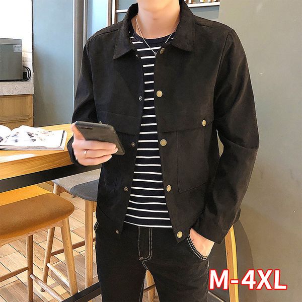men's jackets korean simple jacket men outwear casual spring lapel suede plus velvet thickening trend, Black;brown
men's jackets korean simple jacket men outwear casual spring lapel suede plus velvet thickening trend, Black;brown