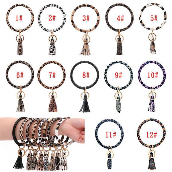 12 color circle leopard print pu leather bracelet keyring fashion circle tassel wristlet keychain men women personlized sport keychains, Silver
12 color circle leopard print pu leather bracelet keyring fashion circle tassel wristlet keychain men women personlized sport keychains, Silver