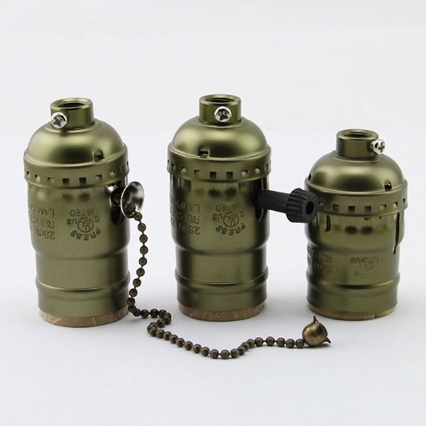 vintage edison lamp holder with knob switch/pull-chain switch pendant light e27/e26 socket ul/110v/220v lamp base
vintage edison lamp holder with knob switch/pull-chain switch pendant light e27/e26 socket ul/110v/220v lamp base