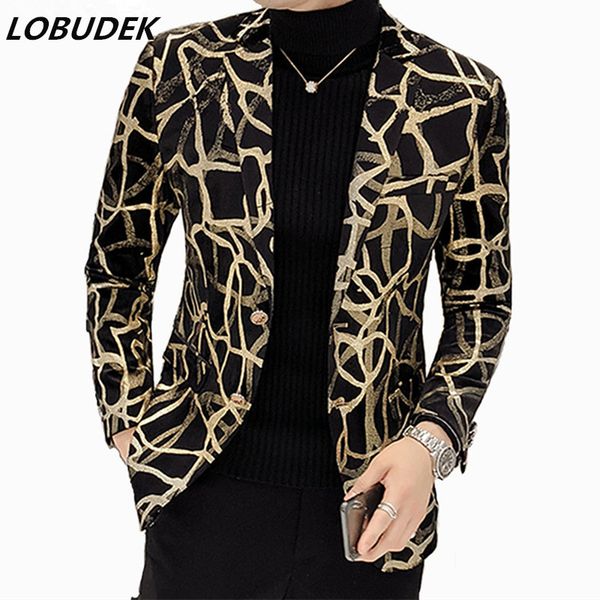autumn winter stylish blazer gold stripe slim casual coat male singer host prom evening stage suit jacket wedding groom clothes, White;black
autumn winter stylish blazer gold stripe slim casual coat male singer host prom evening stage suit jacket wedding groom clothes, White;black