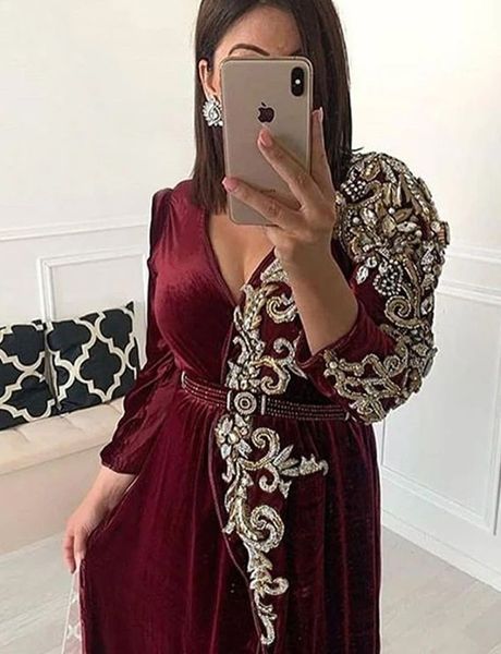 burgundy 3/4 long sleeves formal gowns moroccan caftans muslim evening dresses v-neck front slit beaded embroidery vintage party dress, Black;red
burgundy 3/4 long sleeves formal gowns moroccan caftans muslim evening dresses v-neck front slit beaded embroidery vintage party dress, Black;red