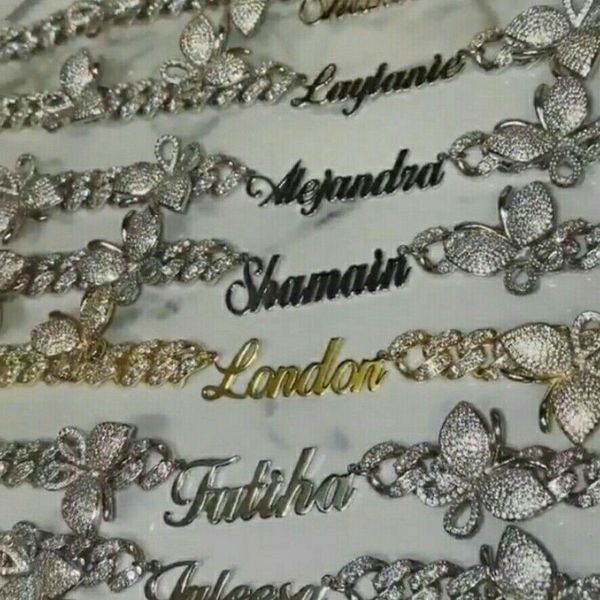 custom name 9mm butterfly cuban link chain namplate pink butterflys choker cz punk miami link bling bling hip hop jewelry for gift, Silver
custom name 9mm butterfly cuban link chain namplate pink butterflys choker cz punk miami link bling bling hip hop jewelry for gift, Silver