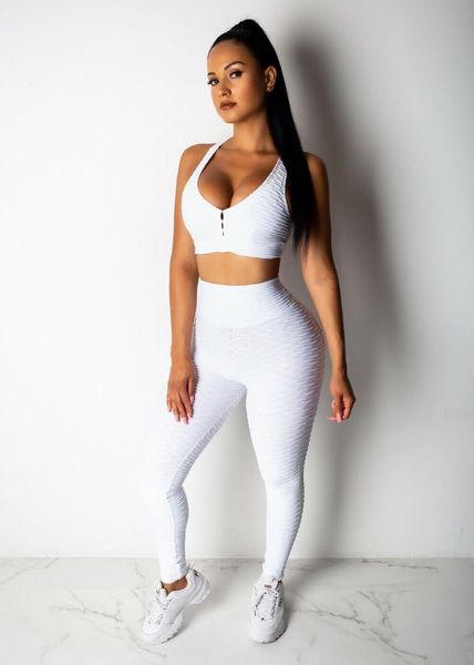 women yoga set running pants gym workout fitness clothes tights sport wear, White;black
women yoga set running pants gym workout fitness clothes tights sport wear, White;black