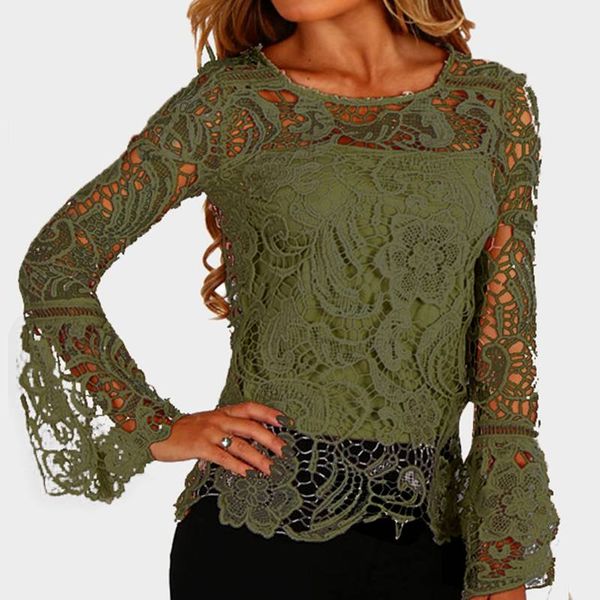 lace see-through t-shirt casual loose round neck long sleeves patchwork hollow out party ruffle 2xl summer female, White
lace see-through t-shirt casual loose round neck long sleeves patchwork hollow out party ruffle 2xl summer female, White