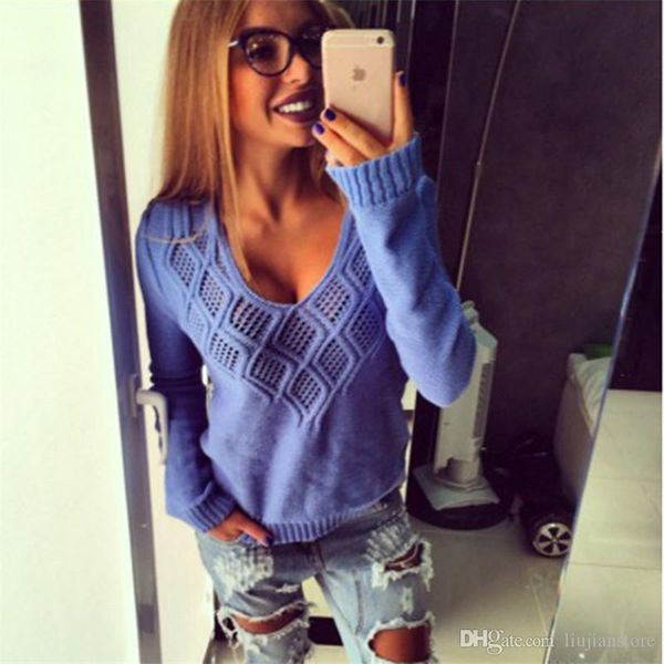 womens designer v neck sweaters spring autumn solid hollow out sweaters loose pullover girl fashion clothing, White;black
womens designer v neck sweaters spring autumn solid hollow out sweaters loose pullover girl fashion clothing, White;black