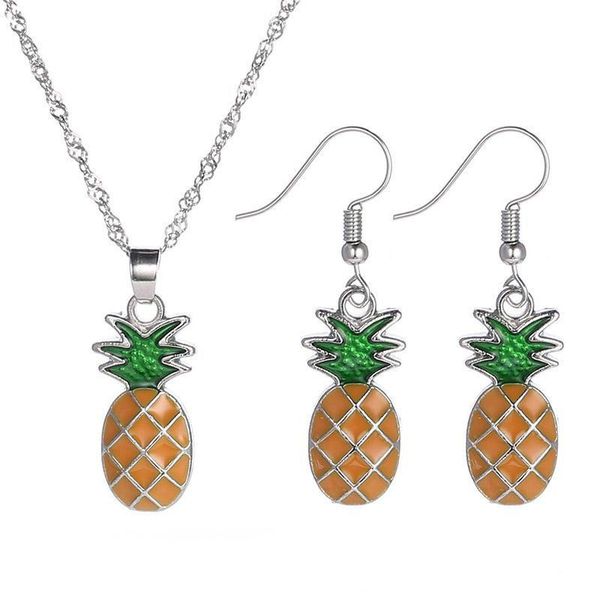 jewellery fruits pineapple modelling painted glossy surface necklaces earrings jewelry suit collar bone chain of 45 cm, Silver
jewellery fruits pineapple modelling painted glossy surface necklaces earrings jewelry suit collar bone chain of 45 cm, Silver