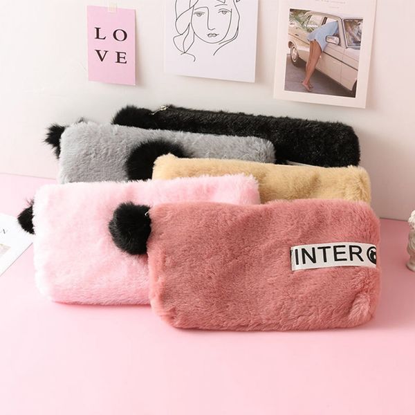 1pcs cute soft plush pencil case for girls school supplies hairball pencil bag school stationery gift box pencilcase
1pcs cute soft plush pencil case for girls school supplies hairball pencil bag school stationery gift box pencilcase