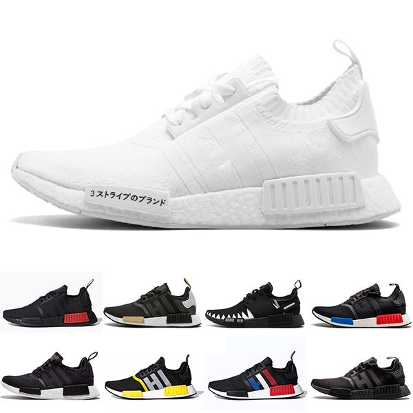 

new running shoes nmd r1 primeknit triple black white bee nmds designer running shoes for men women oreo runner sports sneakers size 36-46