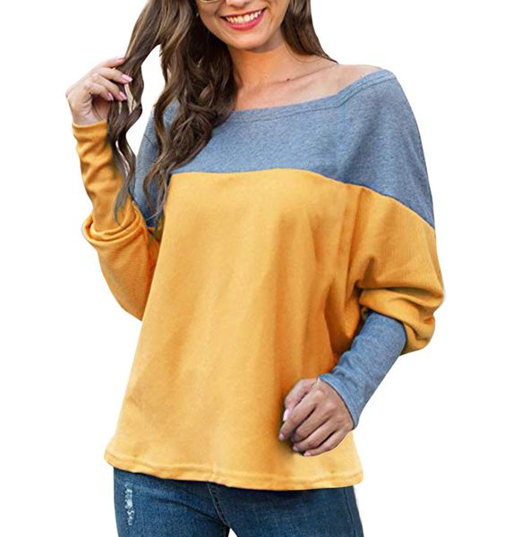 stitching skew collar sleeve bat blouse o-neck long sleeve blue sweatshirt women's fashion korean style clothes sudadera, Black
stitching skew collar sleeve bat blouse o-neck long sleeve blue sweatshirt women's fashion korean style clothes sudadera, Black