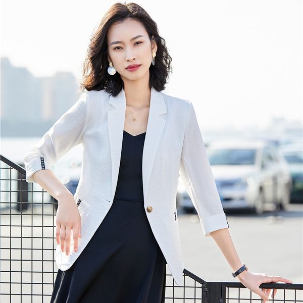 spring summer fashion casual white blazer women half sleeve jackets slim office ladies work wear uniform styles, White;black
spring summer fashion casual white blazer women half sleeve jackets slim office ladies work wear uniform styles, White;black