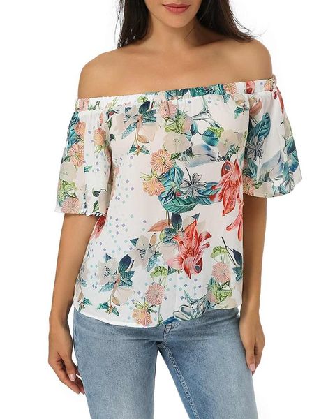 summer short ruffles sleeve blouse shirts women 2019 zanzea casual loose off shoulder slash neck chiffon floral print, White
summer short ruffles sleeve blouse shirts women 2019 zanzea casual loose off shoulder slash neck chiffon floral print, White