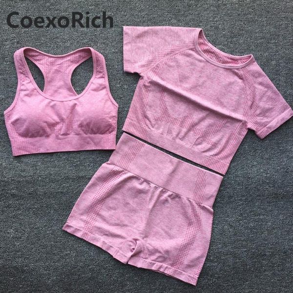 women short sleeve yoga set 3 piece vital seamless sport bra suit gym clothes fitness crop tank shirt high waist shorts
women short sleeve yoga set 3 piece vital seamless sport bra suit gym clothes fitness crop tank shirt high waist shorts