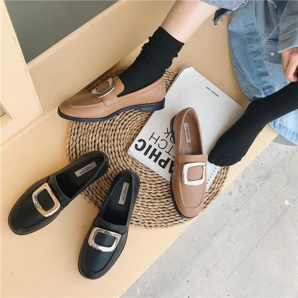 2019 women shoes shallow mouth british style autumn all-match loafers woman round toe casual female sneakers buckle modis dress, Black
2019 women shoes shallow mouth british style autumn all-match loafers woman round toe casual female sneakers buckle modis dress, Black