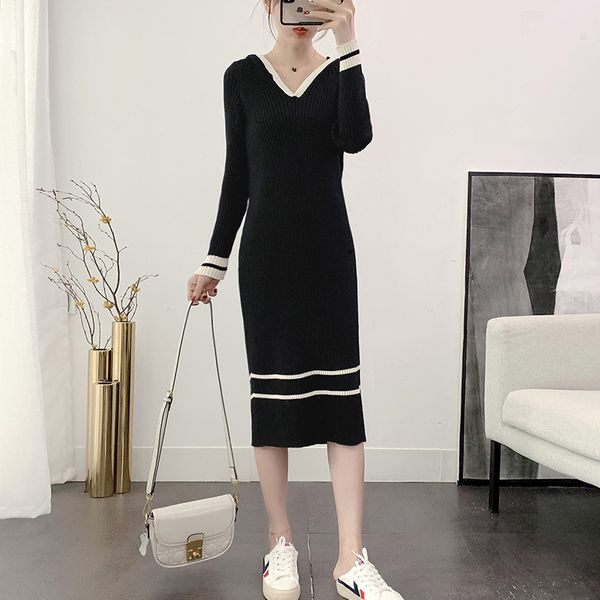 genayooa patchwork knitted dresses autumn winter long sleeve mid dress high elastic pullover midi dresses women vestidos, Black;gray
genayooa patchwork knitted dresses autumn winter long sleeve mid dress high elastic pullover midi dresses women vestidos, Black;gray