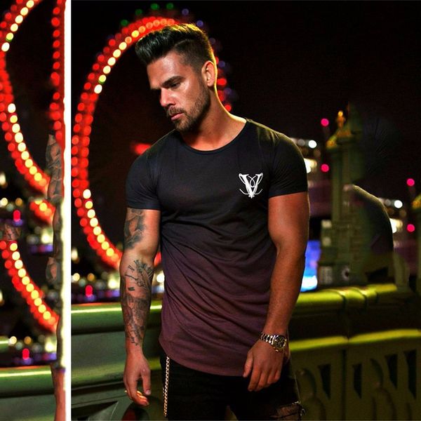 high mens summer gradient tee gyms t shirt new bodybuilding fashion male bright clothing brand color fitness quality vamcu, Black
high mens summer gradient tee gyms t shirt new bodybuilding fashion male bright clothing brand color fitness quality vamcu, Black