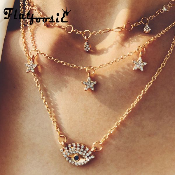 flatfoosie vintage multilayer crystal eye necklaces for women gold link chain pendant necklace statement jewelry christmas gifts, Silver
flatfoosie vintage multilayer crystal eye necklaces for women gold link chain pendant necklace statement jewelry christmas gifts, Silver