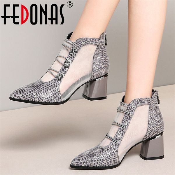 fedonas fashion ankle boots women new elegant pumps genuine leather breathable mesh shoes spring summer office lady short boots, Black
fedonas fashion ankle boots women new elegant pumps genuine leather breathable mesh shoes spring summer office lady short boots, Black