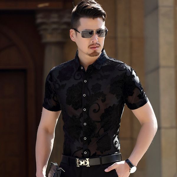 large floral pattern high-end carved luxury short sleeve shirt summer 2019 new quality velvet hollow breathable men shirt -xxxl, White;black
large floral pattern high-end carved luxury short sleeve shirt summer 2019 new quality velvet hollow breathable men shirt -xxxl, White;black