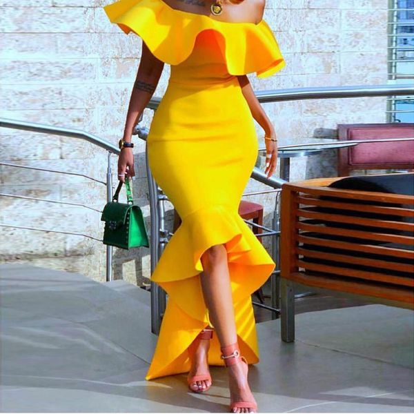 party dresses off shoulder dress women elegant backless ruffles mermaid long yellow summer ladies evening femme robe, White;black
party dresses off shoulder dress women elegant backless ruffles mermaid long yellow summer ladies evening femme robe, White;black