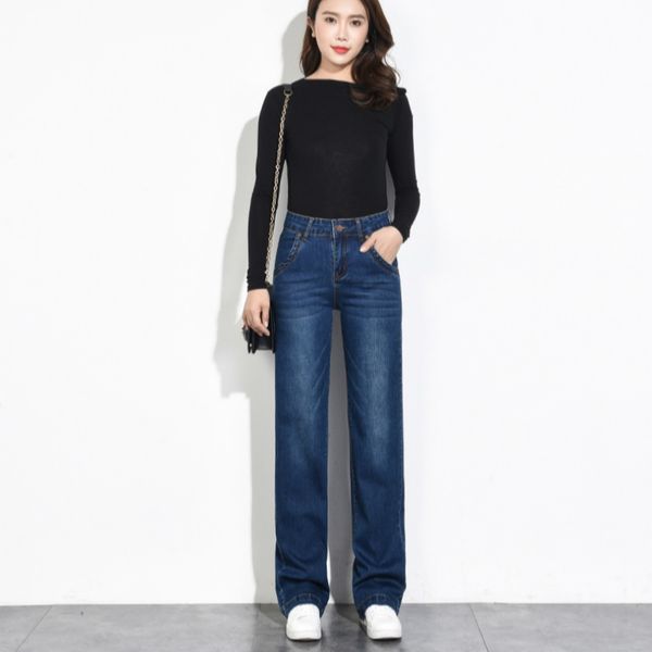 2019 new spring and autumn office lady cotton stretch high waist loose female women girls wide lag pants jeans clothes 79366, Blue
2019 new spring and autumn office lady cotton stretch high waist loose female women girls wide lag pants jeans clothes 79366, Blue