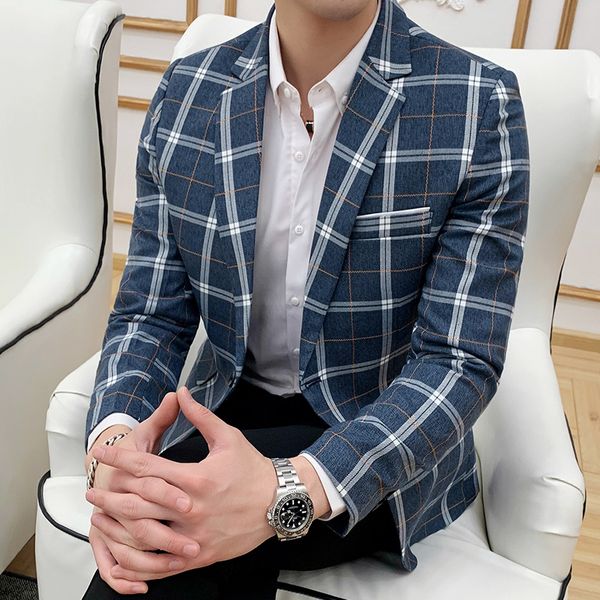 striped plaid blazer business casual men's slim suit jacket wedding banquet suit jacket men's single button, White;black
striped plaid blazer business casual men's slim suit jacket wedding banquet suit jacket men's single button, White;black