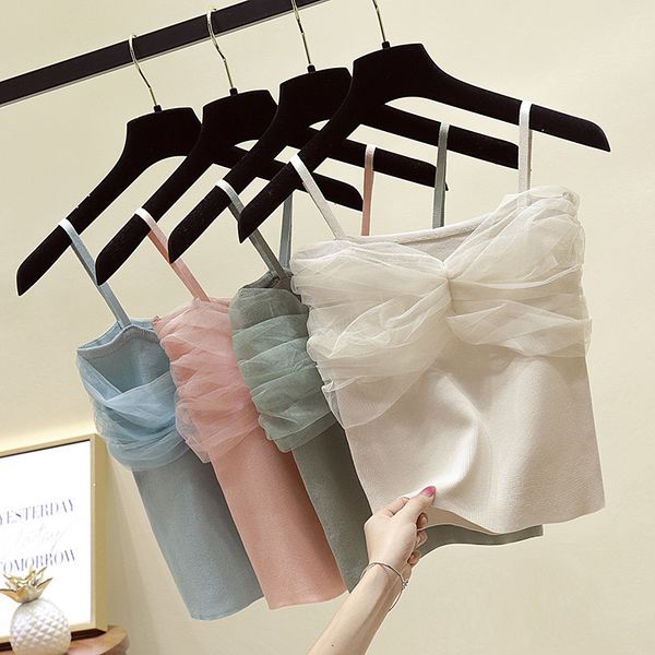 summer women knitted camis short solid color mesh sleeveless shirts female stretchy camisoles tanks for women, White
summer women knitted camis short solid color mesh sleeveless shirts female stretchy camisoles tanks for women, White