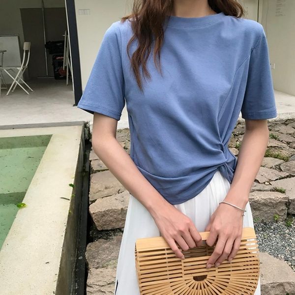 2020 summer new short-sleeved bow design korean style t-shirt cotton round neck women's wild t-shirt, White
2020 summer new short-sleeved bow design korean style t-shirt cotton round neck women's wild t-shirt, White
