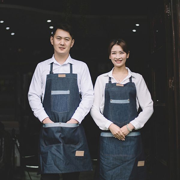 2018 adjustable aprons with pockets cafe fashion cowboy denim aprons for woman men kitchen chef waiter cooking print logo
2018 adjustable aprons with pockets cafe fashion cowboy denim aprons for woman men kitchen chef waiter cooking print logo