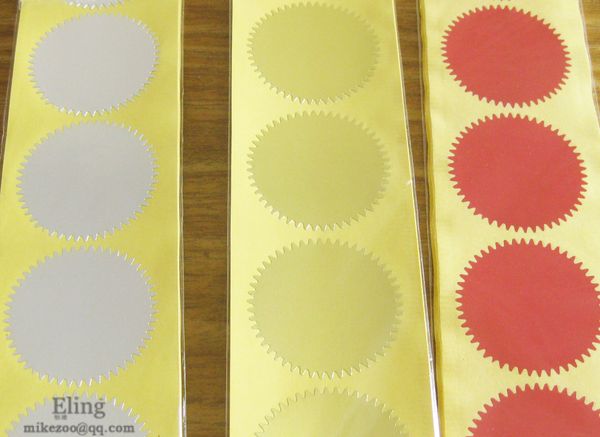 300 Pcs Of 45mm Diameter Gold Silver Red Color Sticker Wheel Gear Shape For Steel Seal, Item No. Of01