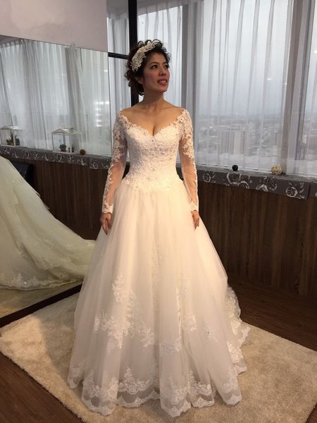 elegant long sleeve mermaid wedding dresses see through back tulle bridal gowns custom made wedding gowns ing, White
elegant long sleeve mermaid wedding dresses see through back tulle bridal gowns custom made wedding gowns ing, White