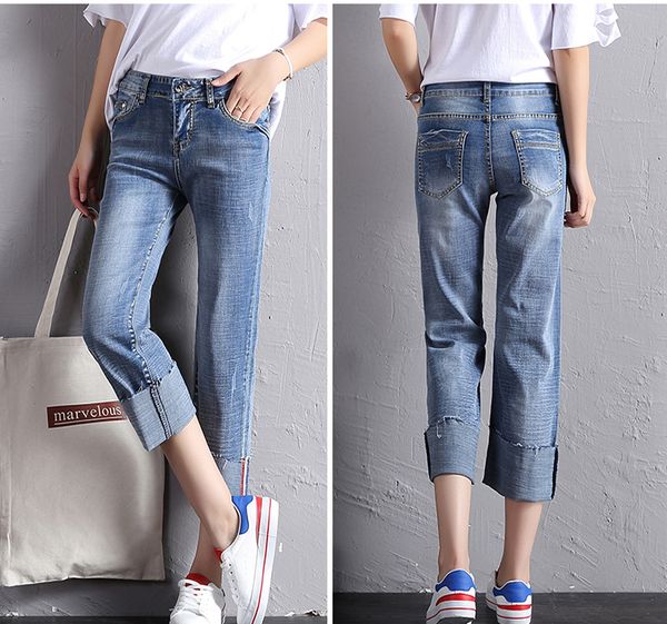 light blue 7 minutes of pants in spring and summer cool loose straight eight pants edge jeans show thin students
light blue 7 minutes of pants in spring and summer cool loose straight eight pants edge jeans show thin students