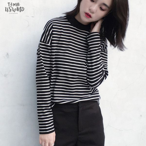 2020 autumn women t shirt fashion lady o neck t shirt causal black white strip long sleeve for female
2020 autumn women t shirt fashion lady o neck t shirt causal black white strip long sleeve for female