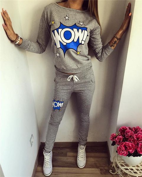 women tracksuits autumn fashion women suits printed wow long -sleeve hoodies sweatshirts +long pants casual 2pcs set female tide, Gray
women tracksuits autumn fashion women suits printed wow long -sleeve hoodies sweatshirts +long pants casual 2pcs set female tide, Gray