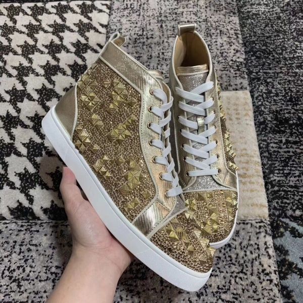 golden studs & strass high red bottom sneakers shoes fashion designer men casual walking trendy skateboarding, Black
golden studs & strass high red bottom sneakers shoes fashion designer men casual walking trendy skateboarding, Black