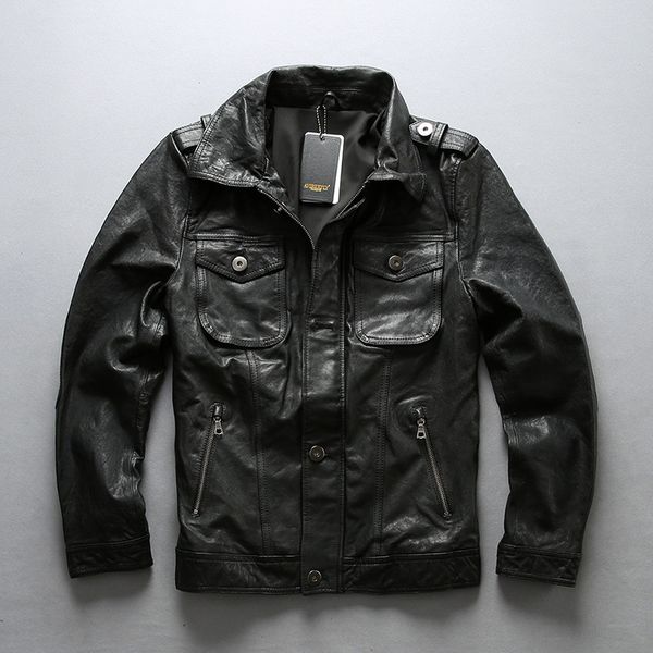 2020 men's slim fit genuine leather jacket with pockets natural sheepskin leather jacket men stylish leather coat for male, Black
2020 men's slim fit genuine leather jacket with pockets natural sheepskin leather jacket men stylish leather coat for male, Black