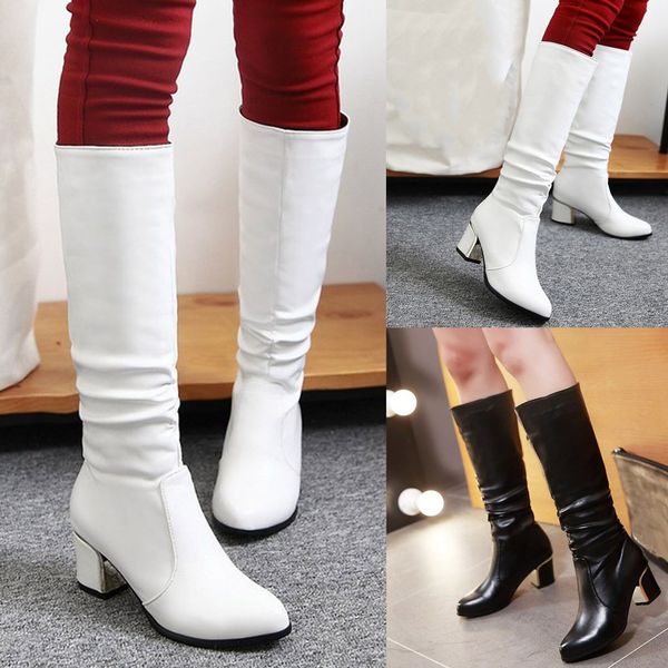 new mid-calf boots shoes women knee high boots women's fashion shoes high heel winter warm snow mujer 2019, Black
new mid-calf boots shoes women knee high boots women's fashion shoes high heel winter warm snow mujer 2019, Black