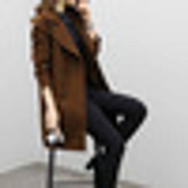 women double breasted wool trench coat slim long jacket winter overcoat outwear, Black
women double breasted wool trench coat slim long jacket winter overcoat outwear, Black