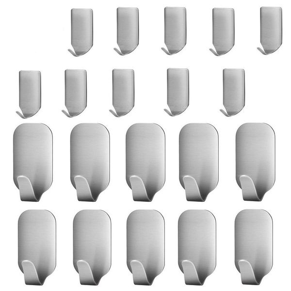 new 20 pcs adhesive hooks, heavy duty wall hooks stainless steel ultra strong waterproof wall hangers for robe, coat, towel, key
new 20 pcs adhesive hooks, heavy duty wall hooks stainless steel ultra strong waterproof wall hangers for robe, coat, towel, key