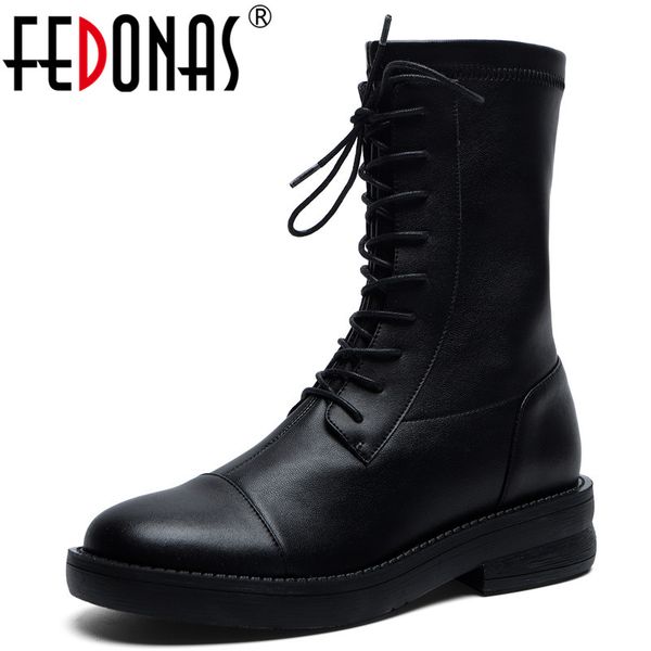 fedonas warm comfortable winter riding boots genuine leather cross tied high heels short women ankle boots party shoes woman, Black
fedonas warm comfortable winter riding boots genuine leather cross tied high heels short women ankle boots party shoes woman, Black