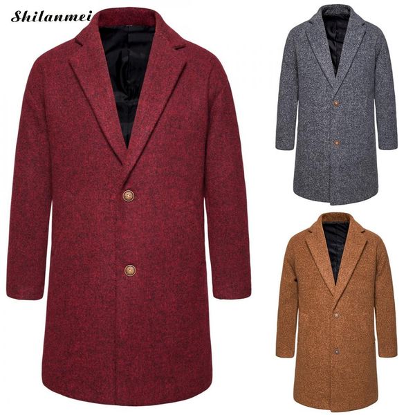 2019 korean men wool coat turn down collar single breasted wool thick solid color warm slim work blend coat, Black
2019 korean men wool coat turn down collar single breasted wool thick solid color warm slim work blend coat, Black