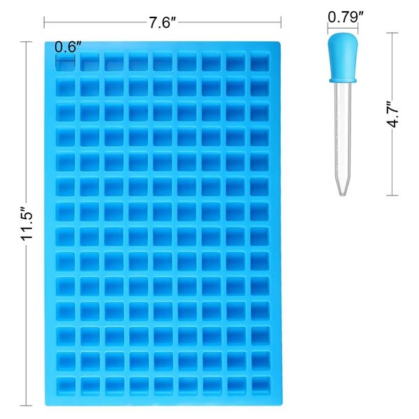 2 pc 126-cavity square silicone mold mini candy molds ice cube tray with silicone dropper clip (blue) ice cream tools
2 pc 126-cavity square silicone mold mini candy molds ice cube tray with silicone dropper clip (blue) ice cream tools