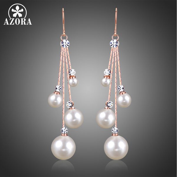azora women's crystal simulated pearl four chain bridal long dangle hook earrings ivory color fashion jewelry accessories te0343, Golden
azora women's crystal simulated pearl four chain bridal long dangle hook earrings ivory color fashion jewelry accessories te0343, Golden