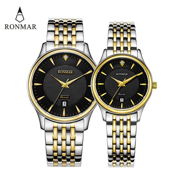 couple watch gold silver quartz's watch with calendar lovers' women men stainless steel strap fashion ultrathin ronmar 8006g, Slivery;brown
couple watch gold silver quartz's watch with calendar lovers' women men stainless steel strap fashion ultrathin ronmar 8006g, Slivery;brown