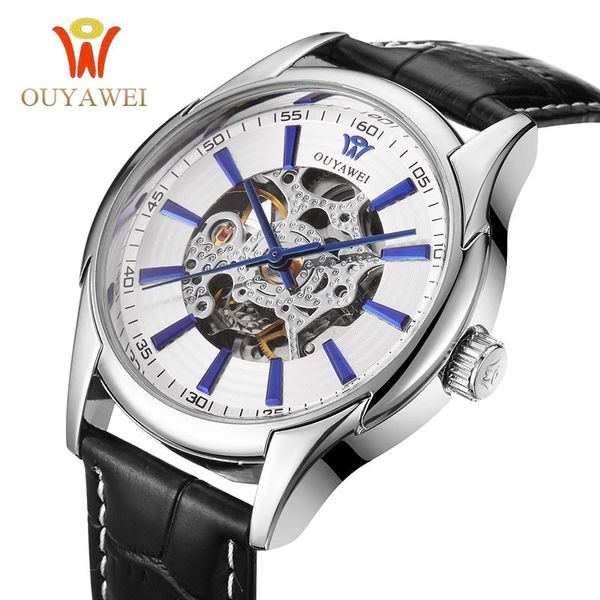 white creative skeleto dial men watches genuine leather luxury fashion casual clockc mechanical watch men's wristwatch ouyawei, Slivery;brown
white creative skeleto dial men watches genuine leather luxury fashion casual clockc mechanical watch men's wristwatch ouyawei, Slivery;brown
