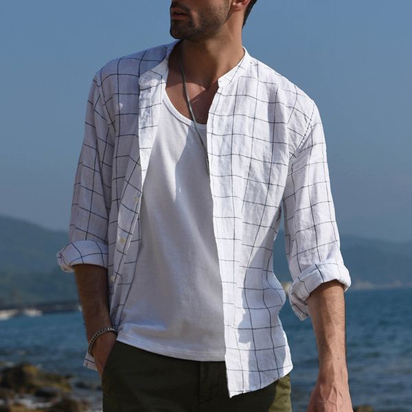 plus size shirts cotton linen men shirt plaid long sleeve spring summer autumn voguehandsome shirt loose men clothes white, White;black
plus size shirts cotton linen men shirt plaid long sleeve spring summer autumn voguehandsome shirt loose men clothes white, White;black